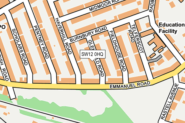 SW12 0HQ map - OS OpenMap – Local (Ordnance Survey) SW12 0HQ map - OS OpenMap – Local (Ordnance Survey)
