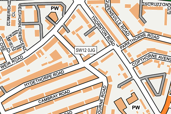 SW12 0JG map - OS OpenMap – Local (Ordnance Survey) SW12 0JG map - OS OpenMap – Local (Ordnance Survey)