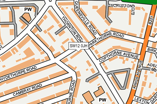 SW12 0JH map - OS OpenMap – Local (Ordnance Survey) SW12 0JH map - OS OpenMap – Local (Ordnance Survey)
