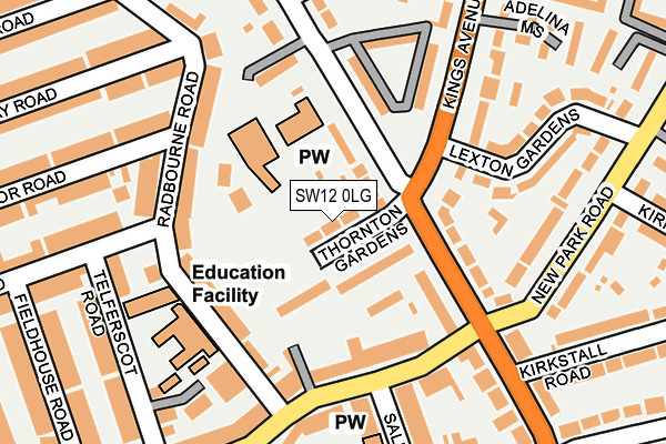 SW12 0LG map - OS OpenMap – Local (Ordnance Survey) SW12 0LG map - OS OpenMap – Local (Ordnance Survey)
