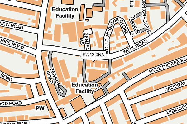 SW12 0NA map - OS OpenMap – Local (Ordnance Survey)