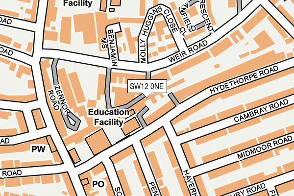 SW12 0NE map - OS OpenMap – Local (Ordnance Survey) SW12 0NE map - OS OpenMap – Local (Ordnance Survey)