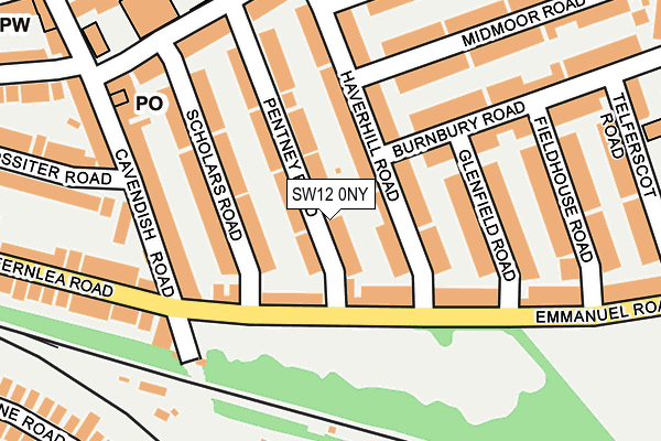 SW12 0NY map - OS OpenMap – Local (Ordnance Survey) SW12 0NY map - OS OpenMap – Local (Ordnance Survey)