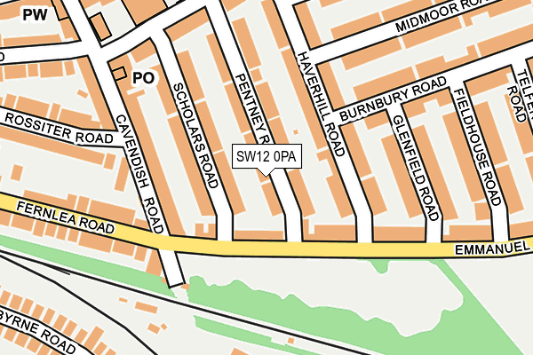 SW12 0PA map - OS OpenMap – Local (Ordnance Survey) SW12 0PA map - OS OpenMap – Local (Ordnance Survey)
