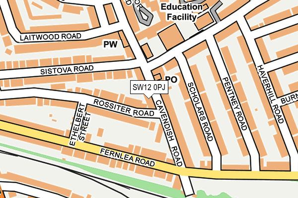 SW12 0PJ map - OS OpenMap – Local (Ordnance Survey) SW12 0PJ map - OS OpenMap – Local (Ordnance Survey)