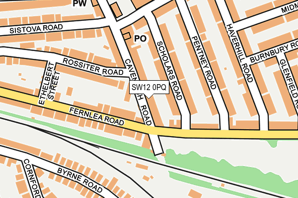 SW12 0PQ map - OS OpenMap – Local (Ordnance Survey) SW12 0PQ map - OS OpenMap – Local (Ordnance Survey)