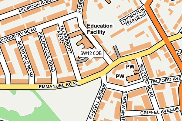 SW12 0QB map - OS OpenMap – Local (Ordnance Survey) SW12 0QB map - OS OpenMap – Local (Ordnance Survey)
