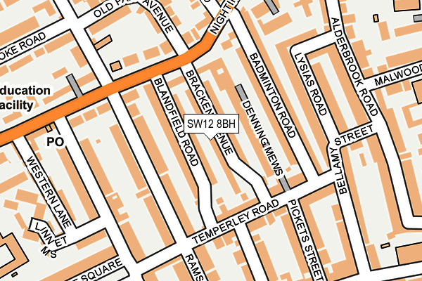 SW12 8BH map - OS OpenMap – Local (Ordnance Survey) SW12 8BH map - OS OpenMap – Local (Ordnance Survey)