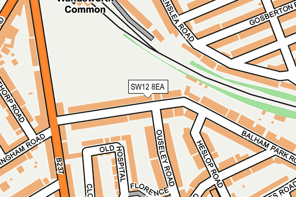 SW12 8EA map - OS OpenMap – Local (Ordnance Survey) SW12 8EA map - OS OpenMap – Local (Ordnance Survey)
