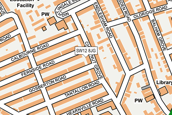 SW12 8JG map - OS OpenMap – Local (Ordnance Survey) SW12 8JG map - OS OpenMap – Local (Ordnance Survey)