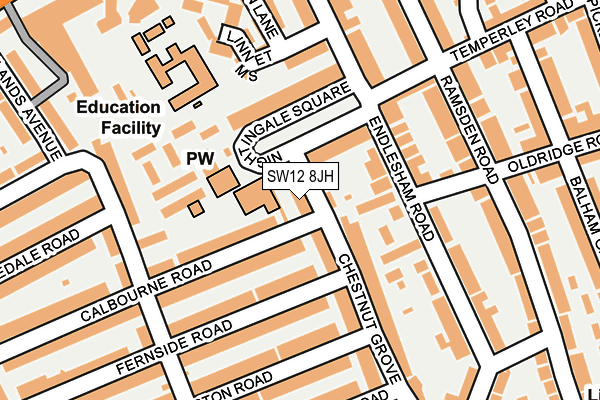 SW12 8JH map - OS OpenMap – Local (Ordnance Survey) SW12 8JH map - OS OpenMap – Local (Ordnance Survey)