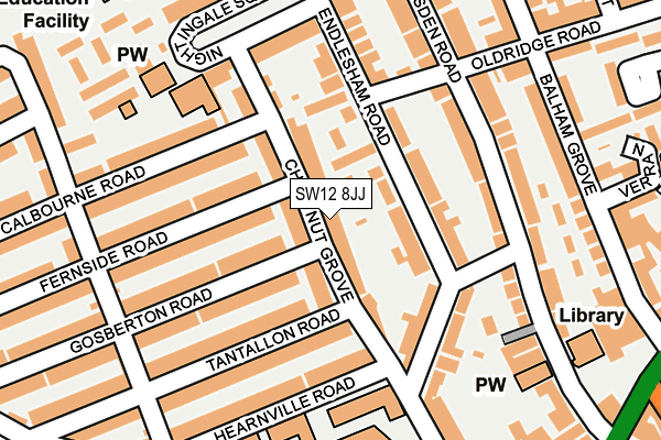 SW12 8JJ map - OS OpenMap – Local (Ordnance Survey) SW12 8JJ map - OS OpenMap – Local (Ordnance Survey)