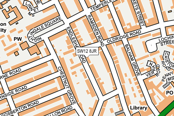SW12 8JR map - OS OpenMap – Local (Ordnance Survey) SW12 8JR map - OS OpenMap – Local (Ordnance Survey)