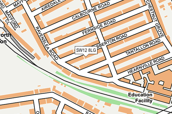 SW12 8LG map - OS OpenMap – Local (Ordnance Survey) SW12 8LG map - OS OpenMap – Local (Ordnance Survey)