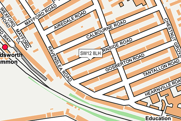 SW12 8LH map - OS OpenMap – Local (Ordnance Survey) SW12 8LH map - OS OpenMap – Local (Ordnance Survey)