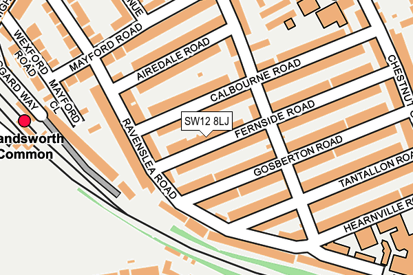 SW12 8LJ map - OS OpenMap – Local (Ordnance Survey) SW12 8LJ map - OS OpenMap – Local (Ordnance Survey)