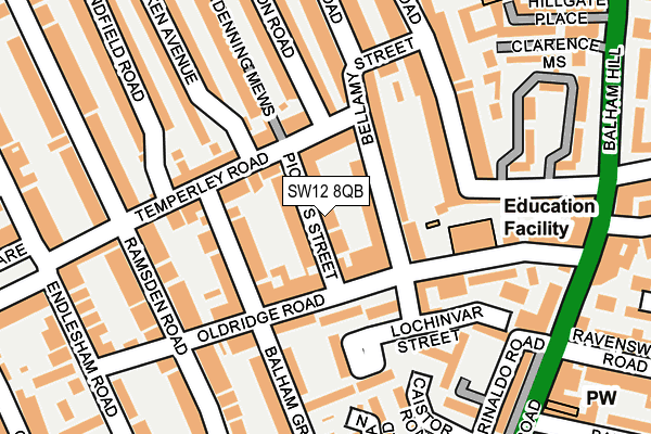 SW12 8QB map - OS OpenMap – Local (Ordnance Survey) SW12 8QB map - OS OpenMap – Local (Ordnance Survey)