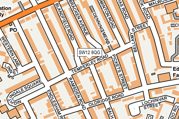 SW12 8QG map - OS OpenMap – Local (Ordnance Survey) SW12 8QG map - OS OpenMap – Local (Ordnance Survey)