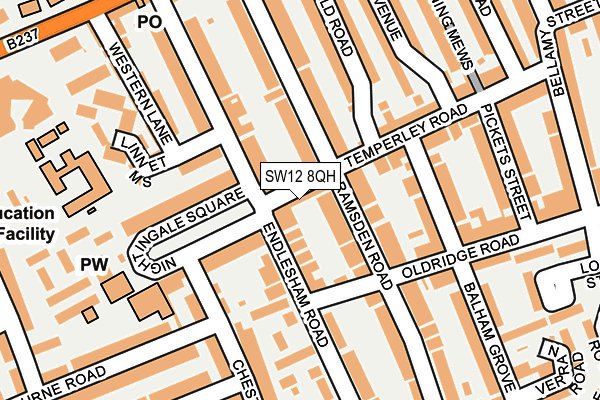 SW12 8QH map - OS OpenMap – Local (Ordnance Survey) SW12 8QH map - OS OpenMap – Local (Ordnance Survey)