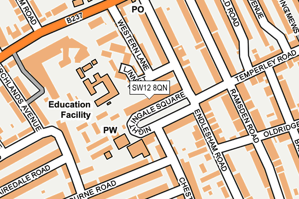 SW12 8QN map - OS OpenMap – Local (Ordnance Survey) SW12 8QN map - OS OpenMap – Local (Ordnance Survey)