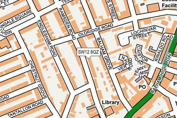 SW12 8QZ map - OS OpenMap – Local (Ordnance Survey) SW12 8QZ map - OS OpenMap – Local (Ordnance Survey)