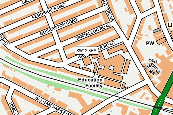 SW12 8RS map - OS OpenMap – Local (Ordnance Survey) SW12 8RS map - OS OpenMap – Local (Ordnance Survey)