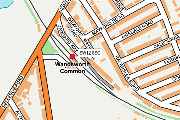 SW12 8SG map - OS OpenMap – Local (Ordnance Survey) SW12 8SG map - OS OpenMap – Local (Ordnance Survey)