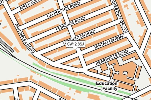SW12 8SJ map - OS OpenMap – Local (Ordnance Survey) SW12 8SJ map - OS OpenMap – Local (Ordnance Survey)
