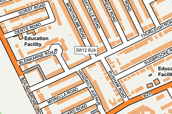 SW12 8UA map - OS OpenMap – Local (Ordnance Survey) SW12 8UA map - OS OpenMap – Local (Ordnance Survey)