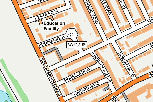 SW12 8UB map - OS OpenMap – Local (Ordnance Survey) SW12 8UB map - OS OpenMap – Local (Ordnance Survey)
