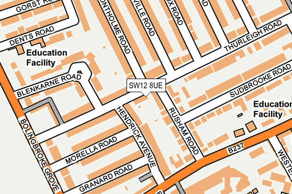 SW12 8UE map - OS OpenMap – Local (Ordnance Survey) SW12 8UE map - OS OpenMap – Local (Ordnance Survey)