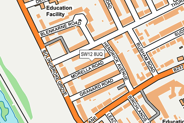 SW12 8UQ map - OS OpenMap – Local (Ordnance Survey) SW12 8UQ map - OS OpenMap – Local (Ordnance Survey)