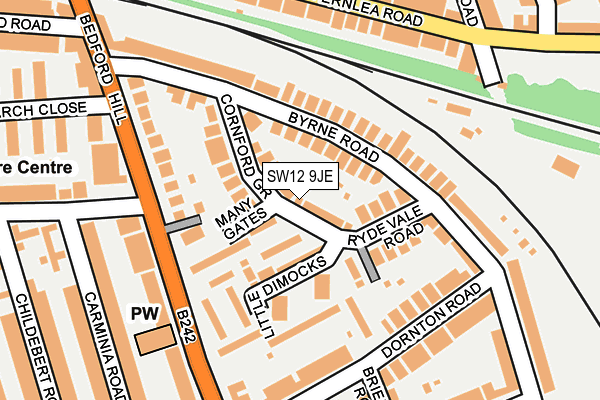 SW12 9JE map - OS OpenMap – Local (Ordnance Survey) SW12 9JE map - OS OpenMap – Local (Ordnance Survey)