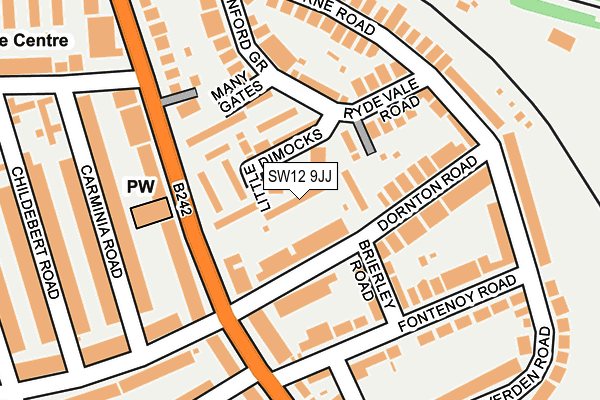 SW12 9JJ map - OS OpenMap – Local (Ordnance Survey) SW12 9JJ map - OS OpenMap – Local (Ordnance Survey)