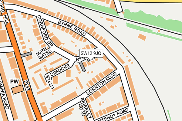 SW12 9JQ map - OS OpenMap – Local (Ordnance Survey) SW12 9JQ map - OS OpenMap – Local (Ordnance Survey)