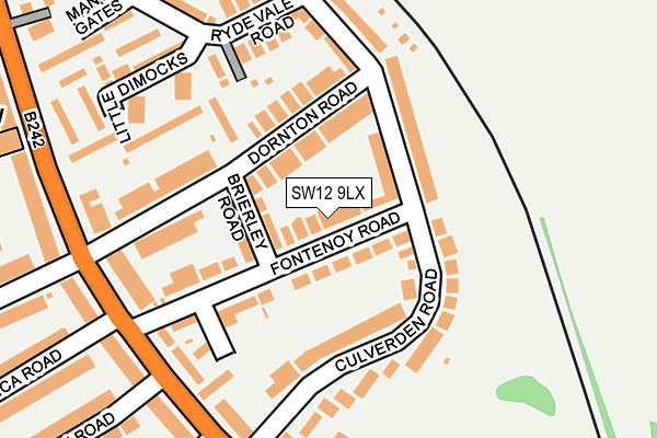 SW12 9LX map - OS OpenMap – Local (Ordnance Survey) SW12 9LX map - OS OpenMap – Local (Ordnance Survey)