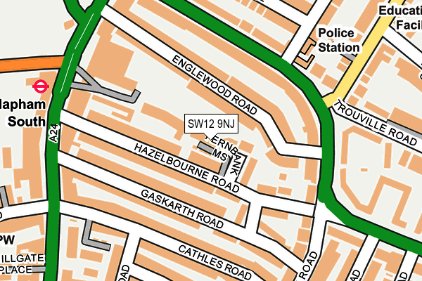 SW12 9NJ map - OS OpenMap – Local (Ordnance Survey) SW12 9NJ map - OS OpenMap – Local (Ordnance Survey)