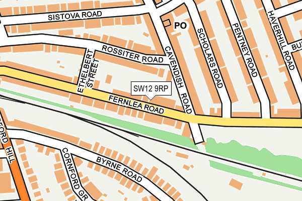 SW12 9RP map - OS OpenMap – Local (Ordnance Survey) SW12 9RP map - OS OpenMap – Local (Ordnance Survey)