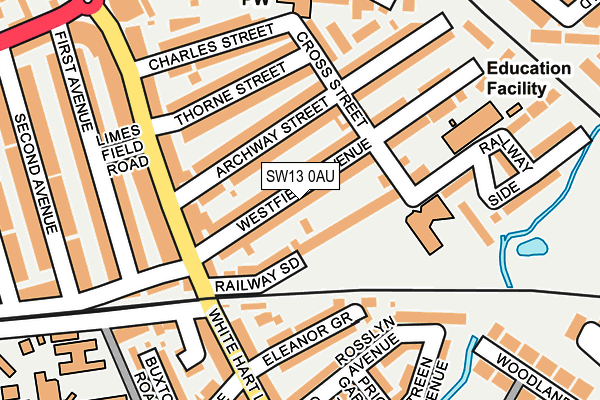 SW13 0AU map - OS OpenMap – Local (Ordnance Survey) SW13 0AU map - OS OpenMap – Local (Ordnance Survey)