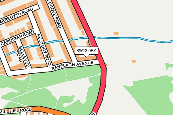 SW13 0BY map - OS OpenMap – Local (Ordnance Survey) SW13 0BY map - OS OpenMap – Local (Ordnance Survey)