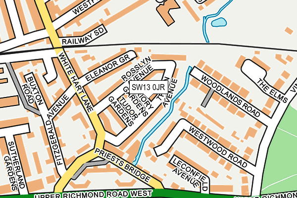 SW13 0JR map - OS OpenMap – Local (Ordnance Survey) SW13 0JR map - OS OpenMap – Local (Ordnance Survey)