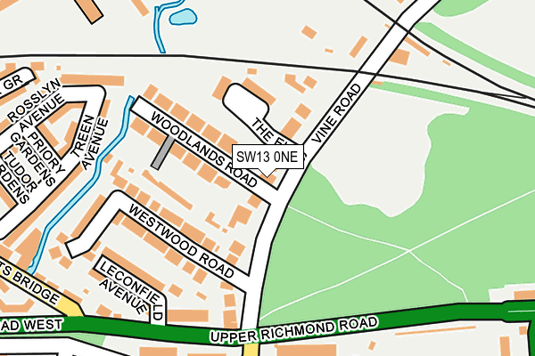 SW13 0NE map - OS OpenMap – Local (Ordnance Survey) SW13 0NE map - OS OpenMap – Local (Ordnance Survey)
