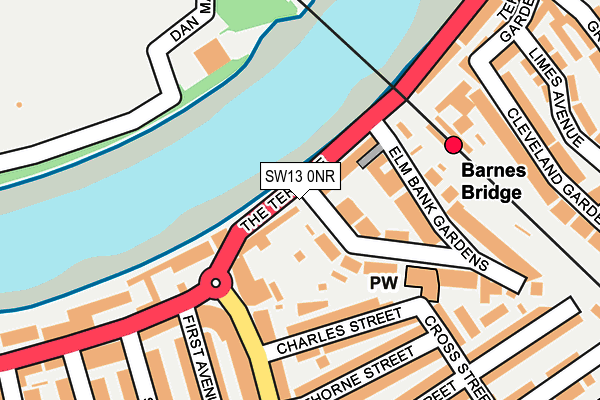 SW13 0NR map - OS OpenMap – Local (Ordnance Survey) SW13 0NR map - OS OpenMap – Local (Ordnance Survey)