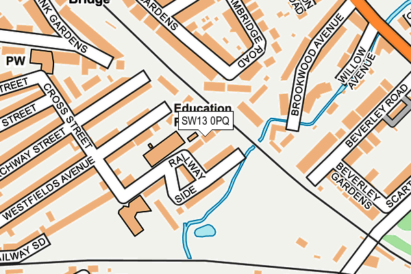 SW13 0PQ map - OS OpenMap – Local (Ordnance Survey) SW13 0PQ map - OS OpenMap – Local (Ordnance Survey)