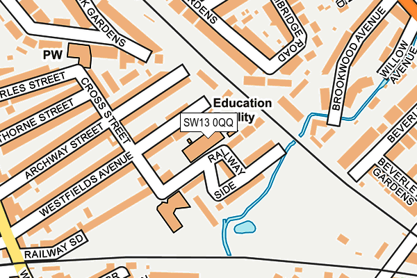SW13 0QQ map - OS OpenMap – Local (Ordnance Survey) SW13 0QQ map - OS OpenMap – Local (Ordnance Survey)