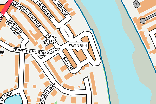 SW13 8HH map - OS OpenMap – Local (Ordnance Survey) SW13 8HH map - OS OpenMap – Local (Ordnance Survey)