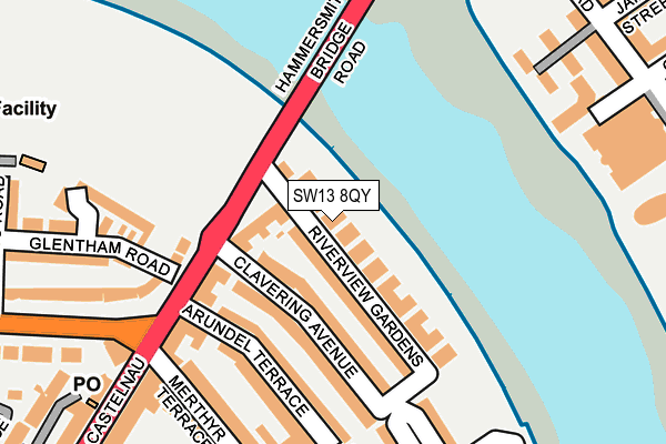 SW13 8QY map - OS OpenMap – Local (Ordnance Survey) SW13 8QY map - OS OpenMap – Local (Ordnance Survey)