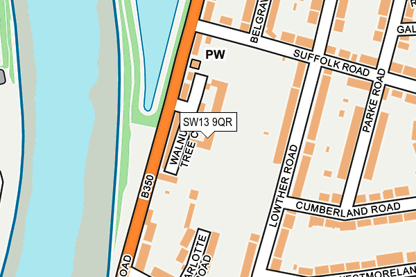 SW13 9QR map - OS OpenMap – Local (Ordnance Survey) SW13 9QR map - OS OpenMap – Local (Ordnance Survey)