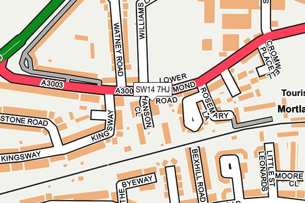 SW14 7HJ map - OS OpenMap – Local (Ordnance Survey) SW14 7HJ map - OS OpenMap – Local (Ordnance Survey)