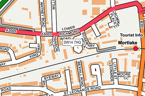 SW14 7HQ map - OS OpenMap – Local (Ordnance Survey) SW14 7HQ map - OS OpenMap – Local (Ordnance Survey)